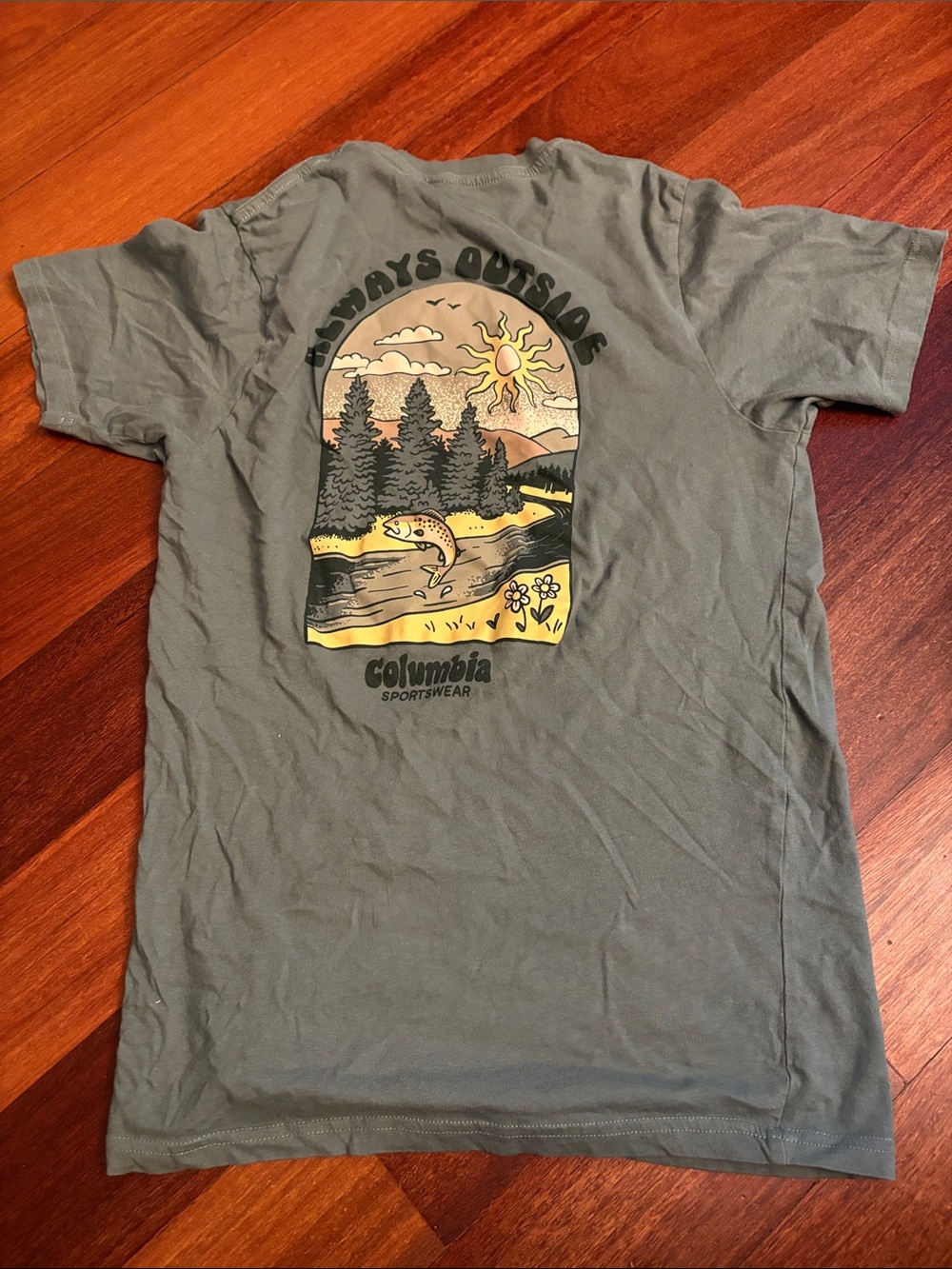 Columbia Men's Olive Green 'Always Outside' Graphic Short Sleeve Tee